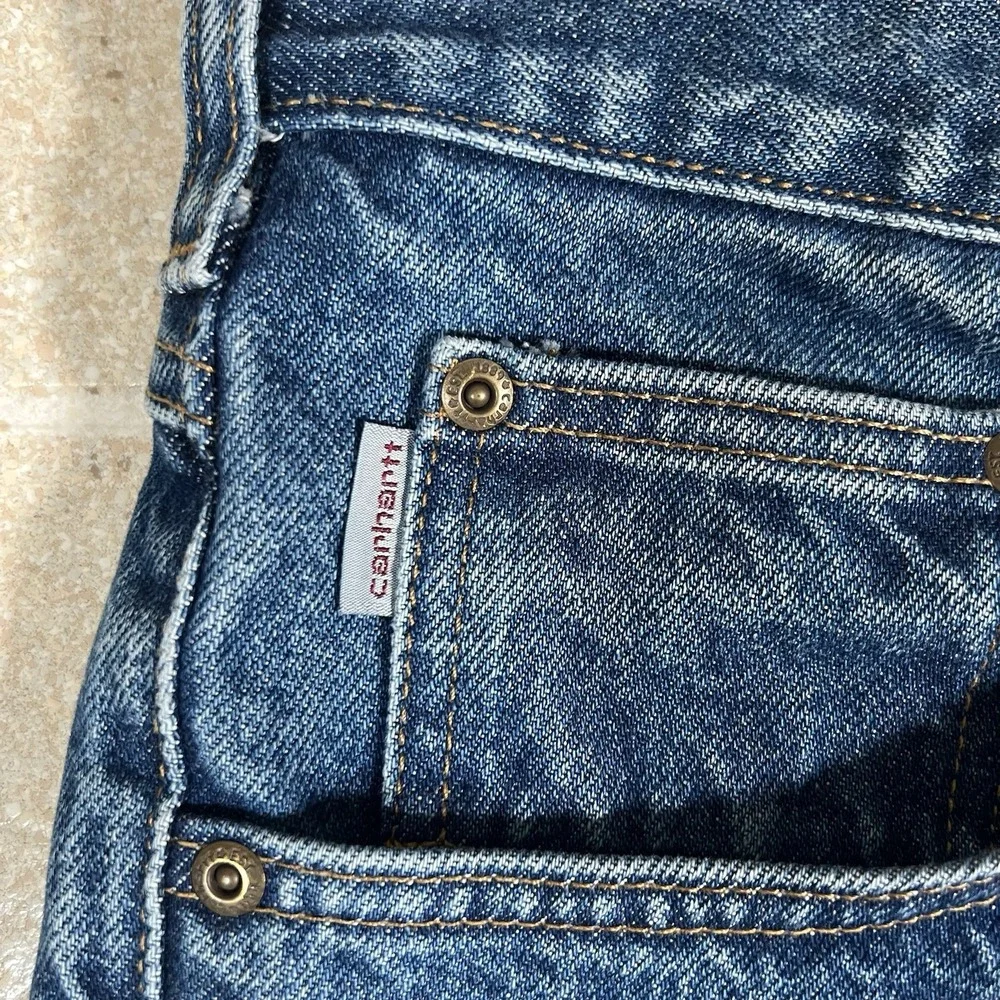 Carhartt Jeans 38x29 Mens 100% Cotton Tapered Leg B17DST Workwear - Picture 6 of 10